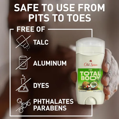 Miniatura 3 de Old Spice - Barra de desodorante para todo el cuerpo para hombres, sin aluminio, aroma a Fiji, protección contra el olor 24/7, frescura duradera