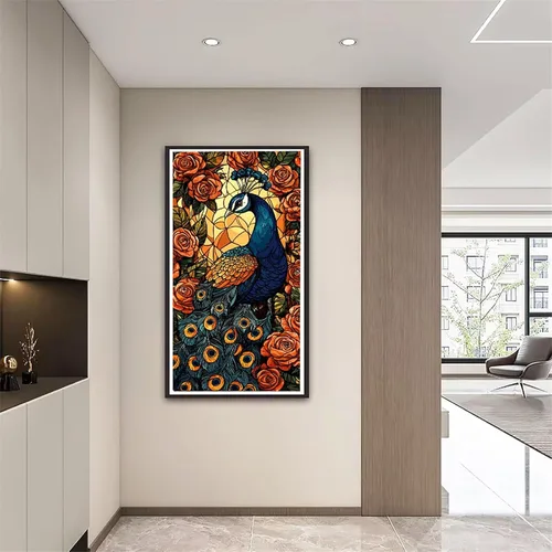 Miniatura 2 de Peacock Flower Diamond Painting Kits for Adults Beginners, 5D Full Drill Diamond Art Kits Gem Art for Home Wall Decor, Rhinestone Embroidery Crafts
