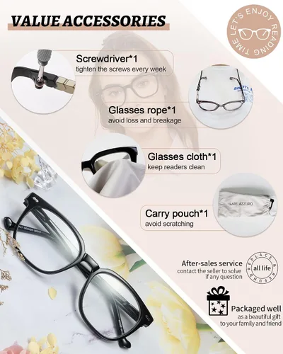 Miniatura 5 de MARE AZZURO Gafas de lectura de gran tamaño para mujer, lectores cuadrados grandes 1.0 1.25 1.5 1.75 2.0 2.25 2.5 2.75 3.0 3.5 4.0 5.0 6.0