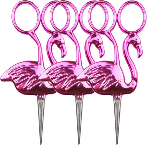 Miniatura 10 de JubileeYarn - Tijeras para bordar, diseño de flamenco, color rosa, 1 par Rosa flamenco