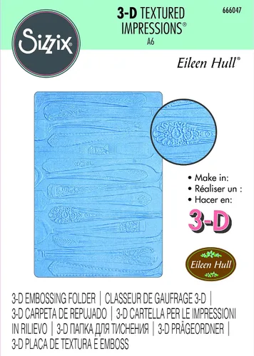 Miniatura 3 de Sizzix Carpeta de impresiones con textura 3D de Eileen Hull 666047 Capítulo 4 2022 Repujado, gris