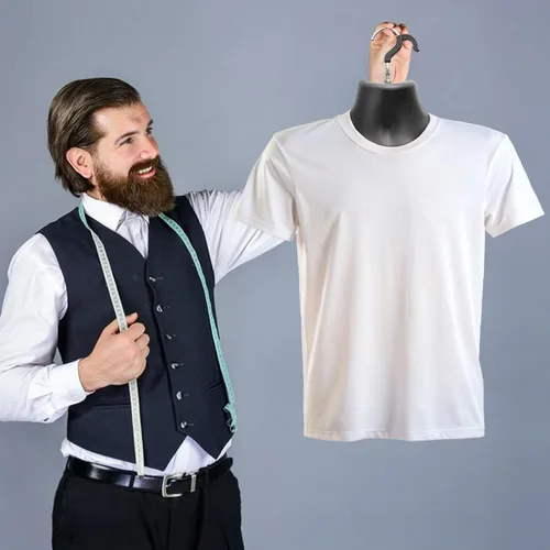 Miniatura 9 de Noamus Paquete de 6 torsos de maniquí masculino, forma de vestido con gancho para colgar, pantalla de camiseta, cuerpo trasero hueco, molde
