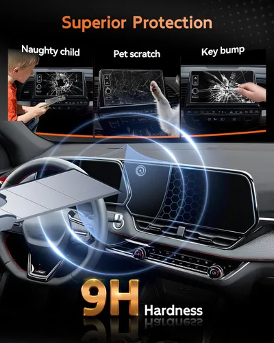 Miniatura 4 de Protector de pantalla para Chevrolet Equinox 2025 2026 – (2 piezas) 9H HD vidrio templado – Chevy Equinox (LT, RS, Activ) 11.3 pulgadas pantalla