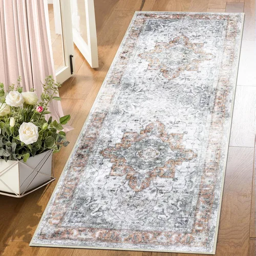 Miniatura 38 de COMSLE Alfombra bohemia de 2 x 3 pies, lavable a máquina, para entrada, lana sintética, alfombra pequeña, envejecida, antideslizante