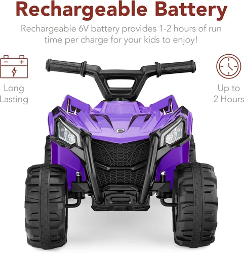 Miniatura 4 de Best Choice Products Juguete de paseo para niños de 6 V, 4 ruedas Quad ATV Play Car con velocidad máxima de 1.8 MPH, neumáticos pisados, asas