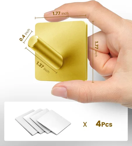 Miniatura 2 de xdgeLoad Ganchos adhesivos resistentes, paquete de 8 ganchos para toallas de baño, ganchos de pared adhesivos para baños, abrigos, batas, cocina