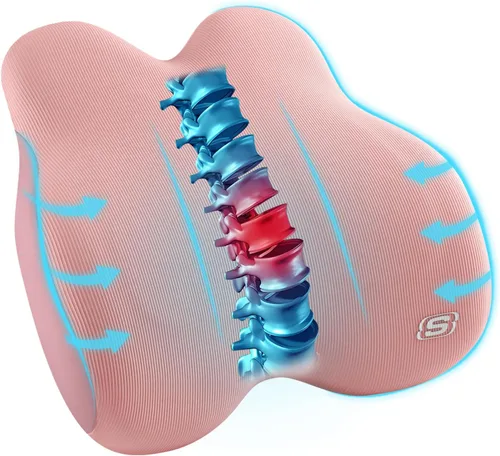 Miniatura 12 de Skechers Almohada lumbar de espuma viscoelástica, almohada de apoyo lumbar para oficina, silla, alivio del dolor de espalda baja, almohada lumbar