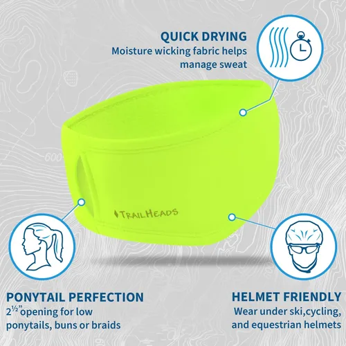 Miniatura 62 de TrailHeads - Diadema para mujer, diseño de cola de caballo, con banda para la oreja que absorbe la humedad, ideal para correr