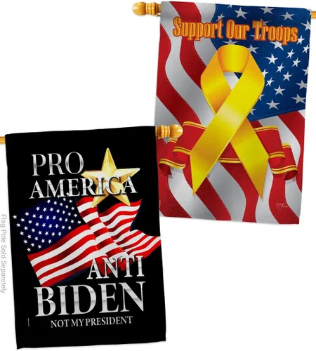 Pro America - Paquete de bandera anti-Biden House de Estados Unidos, presidente político demócrata, fiesta de té republicana de Estados Unidos y