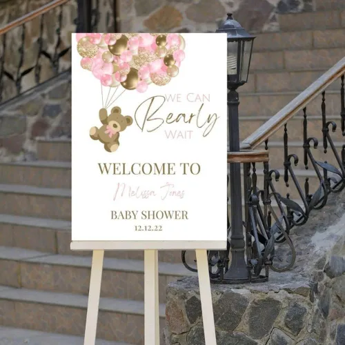 Miniatura 7 de Letrero personalizado para baby shower, cartel de bienvenida de elefante para baby shower, bienvenida de baby shower de elefante floral azul, Baby