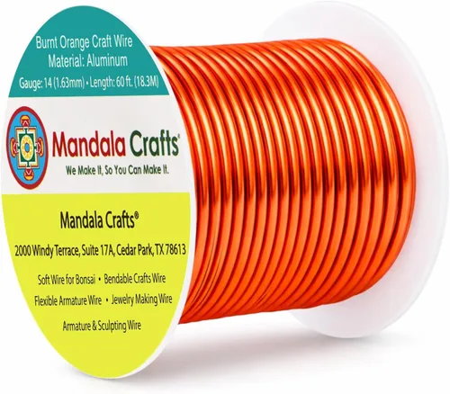 Miniatura 382 de Mandala Crafts - Alambre de aluminio anodizado de 8 calibre para hacer joyas - 9.75 m de alambre flexible negro colorido - Flexible para bonsái