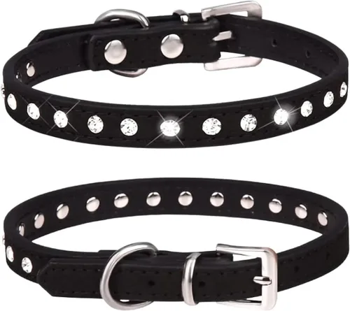 Miniatura 7 de Collares para perros pequeños, con diamantes brillantes y diamantes de imitación brillantes con purpurina para cachorros, para mascotas, XS, S, S