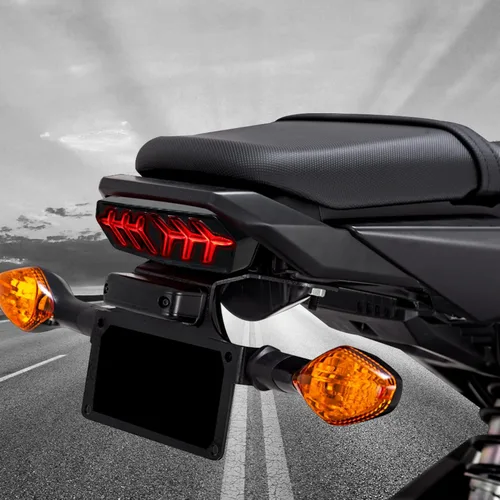 Miniatura 6 de Luz trasera LED de freno con intermitentes para motocicleta, compatible con Honda Grom MSX125 CB650F CB650R CBR650F CTX700N, lente ahumada