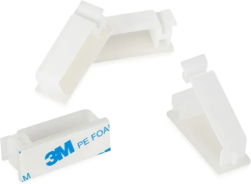 Paquete de 50 clips autoadhesivos para organizar cables, organizadores de cables, soportes de cable para TV, PC, portátil, cable Ethernet,