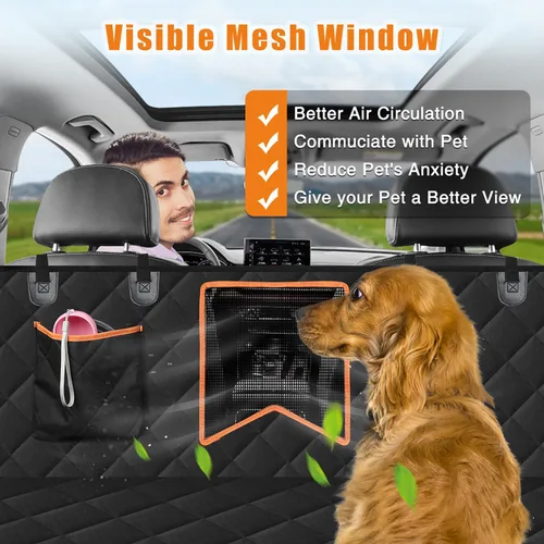 Miniatura 3 de Kytely Funda de asiento de coche para perro, tamaño XL, funda de asiento de perro resistente para asiento trasero, hamaca antideslizante 100%