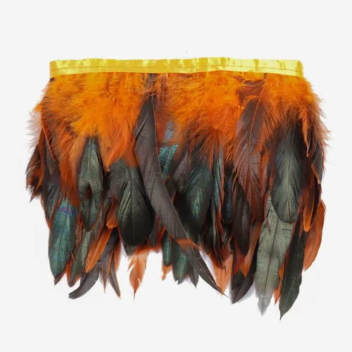 Miniatura 9 de Shekyeon Borde de flecos de plumas de gallo de 2 yardas para decoración de disfraces (negro)