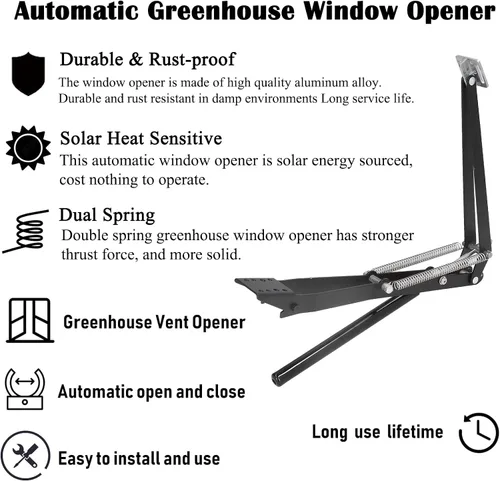 Miniatura 3 de Abridor de ventilación automático para invernadero, abridor de ventanas de techo sensible a la temperatura, kit de ventilación de techo