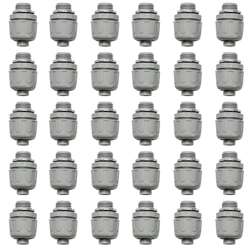 Miniatura 13 de Conectores de conducto, conector hermético de líquido de 1/2 pulgada NPT no metálico para accesorios de conducto flexible eléctrico de PVC, 180