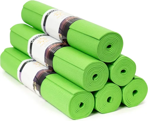 Miniatura 16 de Voyage - Tapete de yoga a granel, paquete de 6, 72 x 24 pulgadas, esterillas de yoga profesionales para estudio y gimnasio, 0.197 in de grosor, Azul