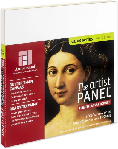 Miniatura 43 de Ampersand Art Supply Panel de pintura de arte de madera Gesso: textura de lienzo, cuna de 3/4 pulgadas, 12 x 16 pulgadas