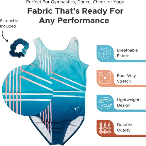 Miniatura 46 de Destira Premium Closed Back Gymnastics Leotards for Girls - Snug Performance Fit (Size Up for Comfort), GIRLS/CHILD Sizes