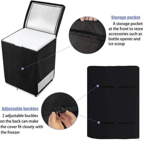 Miniatura 4 de Cubiertas para Congelador Profundo para Exteriores, Cubierta Resistente 600D Duradera para Congelador de Pecho Impermeable, Cubiertas de Congelador