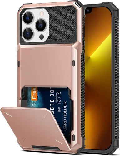 Miniatura 12 de TITACUTE Funda Cartera para iPhone 13 Pro Max con Soporte para 4 Tarjetas de Crédito, Diseño de Tapa Plegable, Ranura para ID, Bolsillo Trasero