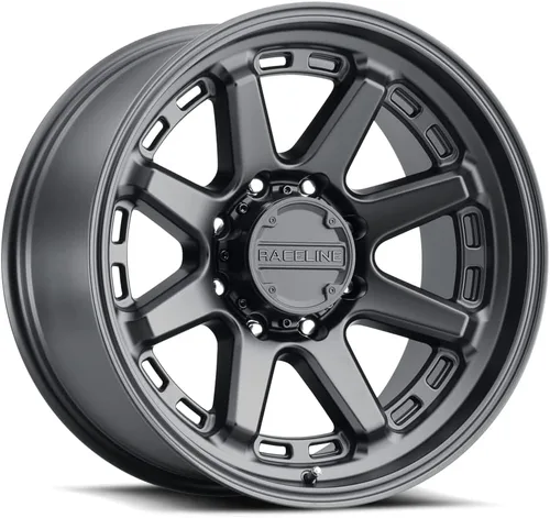 Miniatura 7 de Raceline Ruedas 947B SCOUT Rueda Negro Satinado 16X8"6X139.7 Patrón de Perno 0.000 in Offset/(4.5"B/S) 8 Radios Aluminio Ruedas de Coche
