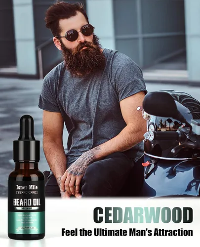 Miniatura 6 de ISNER MILE Kit de 5 Aceites para Barba: Sándalo Naranja Cedro Salvia Sin Fragancia para Cuidado y Acondicionador de Barba, Rellenos de Calcetín