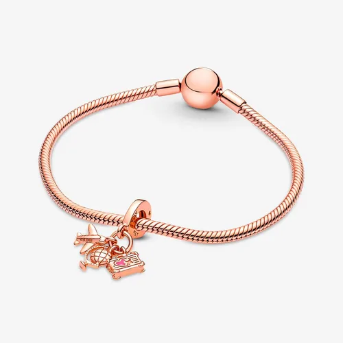 Miniatura 3 de Abalorio de plata S925 para pulsera, collar de plata de ley, colgantes de avión, globo y maleta triple para mujer