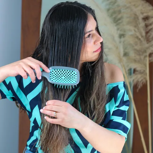 Miniatura 4 de FHI Heat - Cepillo desenredante UNbrush para cepillado sin dolor en todo tipo de cabello, húmedo o seco, cerdas antiestáticas DuoFlex duraderas