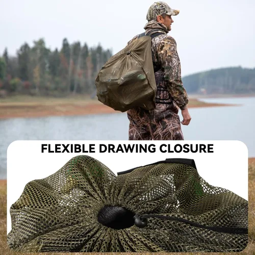 Miniatura 5 de GearOZ Bolsa de señuelo de pato de 31.5 x 31.5 pulgadas, bolsa de señuelo de malla para señuelos de ganso, pavo, aves acuáticas, bolsas de señuelo