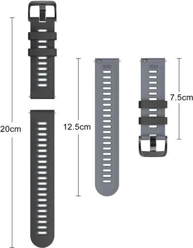 Miniatura 6 de OVERSTEP Correa compatible con Garmin Vivoactive 3 Forerunner 645 Venu, 0.787 pulgadas de silicona suave de repuesto para Samsung Galaxy Watch 3
