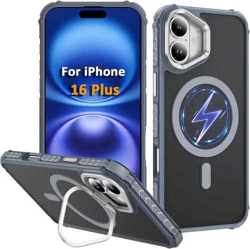 Miniatura 37 de i Phone 13 - Funda para iPhone 14, compatible con carga inalámbrica MagSafe, resistente, a prueba de golpes, soporte ajustable, color rojo mate