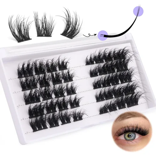 Miniatura 13 de ALICE Extensiones de pestañas en racimo para bricolaje, 240 unidades, de 0.55-0.78 pulgadas, pestañas individuales en racimo de pestañas naturales