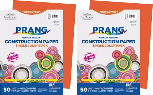 Prang (Formerly SunWorks) Papel de construcción, naranja, 9 x 12 pulgadas, 50 hojas, (paquete de 2)