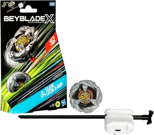Paquete de inicio Beyblade X Claw Leon 5-60P con parte superior giratoria de tipo balance y lanzador; juguetes de parte superior de combate para