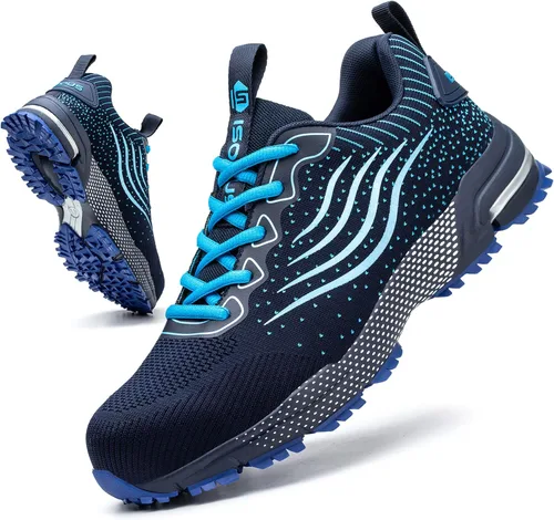 Zapatos de punta de acero para hombres y mujeres, zapatos de seguridad ligeros, cómodos y acolchados, zapatos de trabajo indestructibles