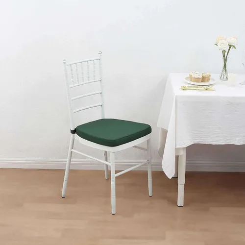 Miniatura 20 de Efavormart Cojín de 2" de espesor para silla Chiavari en negro, cojín de asiento de espuma con efecto memoria con lazos y funda extraíble