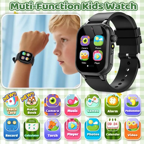 Miniatura 2 de OVV Reloj inteligente de juegos para niños, pantalla táctil HD de 1.54 pulgadas, más de 30 juegos educativos, cámara, podómetro, alarma, reproductor