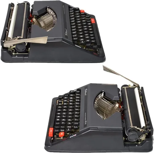 Miniatura 5 de Máquina de escribir manual a la antigua, máquina de escribir, botones flexibles y portátiles, escritura a mano clara, para letras, escritura Negro