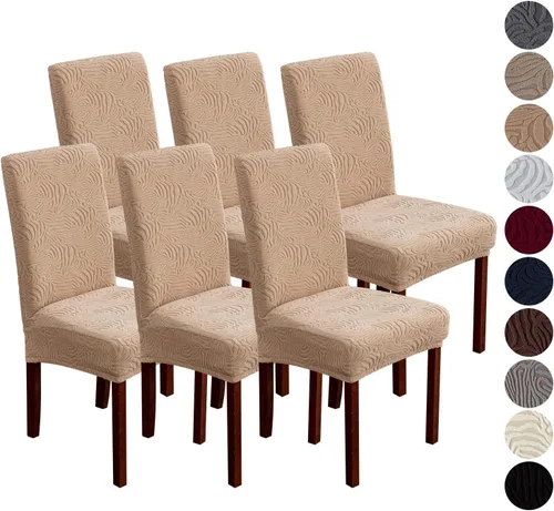 Miniatura 27 de Fundas para silla de comedor, Fundas para sillas de comedor elásticas Parsons, Protector para sillas de comedor y cocina, Extraíbles, Lavables