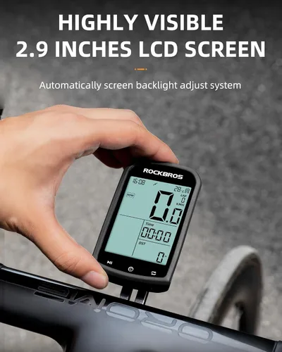 Miniatura 6 de ROCKBROS Computadora de bicicleta Inalámbrica Ciclismo Computadoras ANT+Bluetooth Bicicletas Mini Velocímetro Odómetro Impermeable 2.9 pulgadas LCD