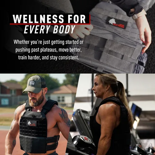 Miniatura 6 de Chaleco con peso ajustable Wolf Tactical para hombres y mujeres - Chaleco de peso para rucking, entrenamiento, correr, caminar y CrossFit para Azul