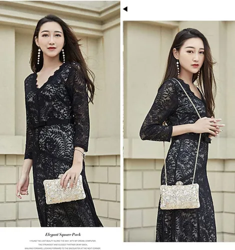 Miniatura 7 de Bolsos de noche para mujer, bolsos de mano florales para mujer, bolso de mano elegante de boda, fiesta, novia, bolso de hombro