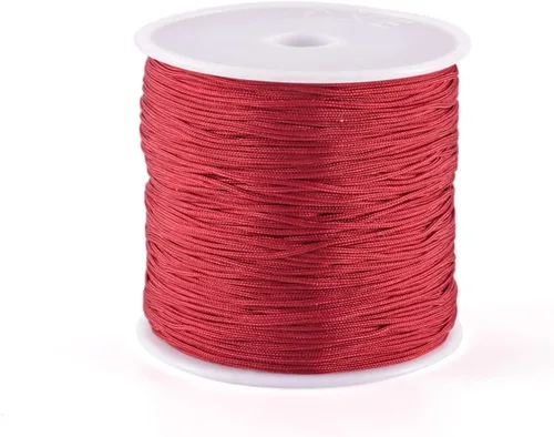 Miniatura 40 de Cheriswelry 100 yardas/rollo de cuerda trenzada de nailon de 0.031 in, color azul cielo claro, cordón de nudo chino, cuerda de cuentas