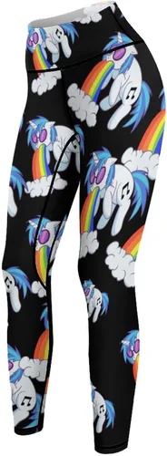 Miniatura 6 de Rainbow Vomiting Unicorn Workout Leggings for Women High Waisted Tummy Control Yoga Pants