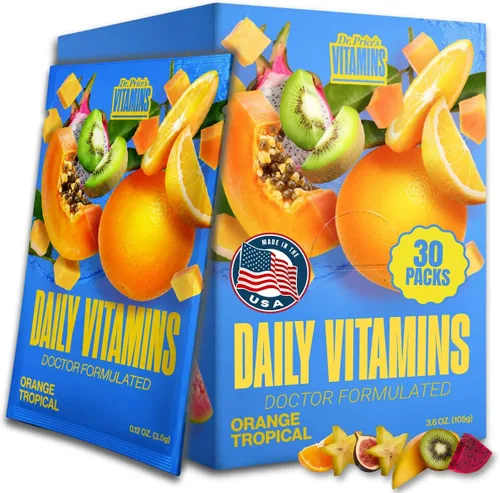 Dr. Price's Multivitamínico para mujeres y hombres | Tropical 30 porciones | Suplemento diario en polvo con vitamina C, complejo B y minerales |