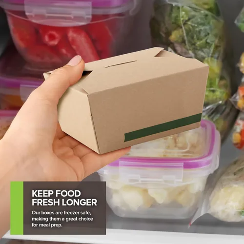 Miniatura 5 de Stock Your Home Juego de 50 recipientes desechables de 30 onzas para llevar de papel para microondas, cajas de cartón kraft resistentes a la grasa