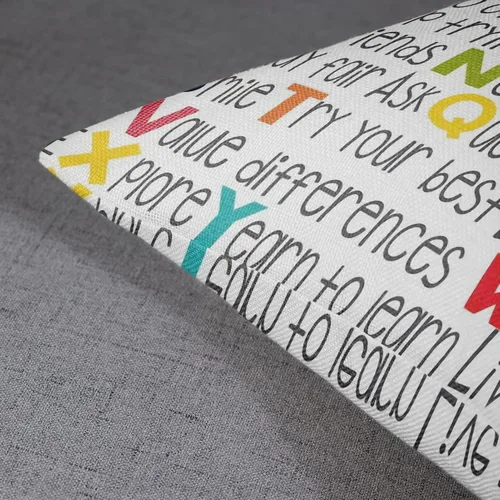 Miniatura 3 de Juego de 2 fundas de almohada de lino para aula, fundas de almohada decorativas de educación ABC, fundas de almohada decorativas para decoración